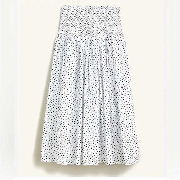 J. Crew White Smocked A-Line Midi Skirt - Picture 3 of 5